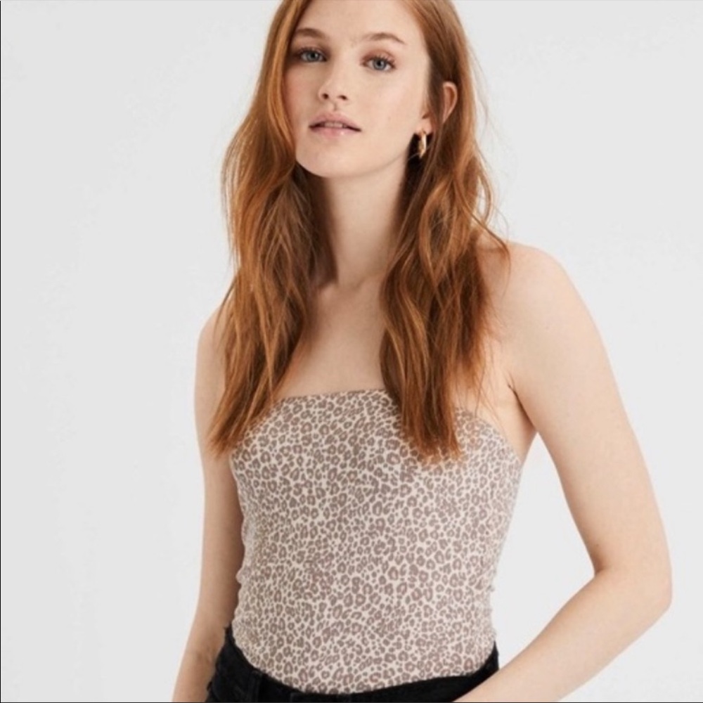 American Eagle neutral cheetah tube top